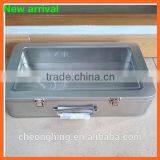 Large Rectangular Hinged Tin Box With Handle&lock thumbnail-2