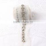 Newest Sewing Lace Ribborn Cone White Color Mesh Rhinestone Chain Trim