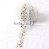 Wholesale Sew On Glass Mesh Chain, Crystal Beads Trimming, Rhinestone Decorative Chains for Pillow