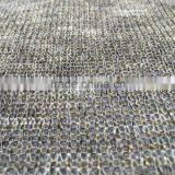 Rayon Polyester Spandex Metallic Knit Fabric, Golden Yarn Dyed Knit Sweater Fabric for Clothes thumbnail-1