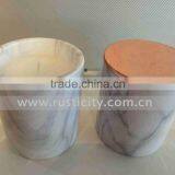 White Marble Candle Holders/ Stone Candle Holders/ Candle Jars thumbnail-5