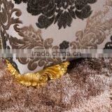 2015 European Italian New Classic Gold Foil Solid Wood Arms Fabric Sofa Set AL038 thumbnail-2