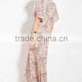 New Style Printed Short Sleeve V Neck Contemporary Floral Maxi Dress thumbnail-4