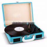 2016 New Cheap Portable Suitcase Style Retro Bluetooth and USB Connection Turntable Gramophone thumbnail-3