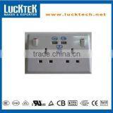 Double UK Wall Outlet With Usb Port thumbnail-1