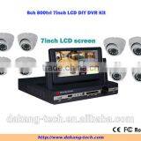 8cn 960H Dvr Kit Security DVR Kit With 7inch LCD Screen, Cmos 800tvl Security Camera Kit, ,iPhone&Anroid Phone View