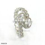 White Diamond Ring Engagement Wedding Antique Copper Ring Plated White Gold thumbnail-1