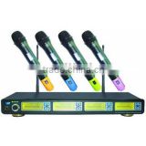 UHF wireless microphone conference microphone - 4 handheld mic/UHF 4 channel wireless microphone