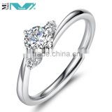 Women Bridal Silver Cubic Zirconia Engagement Wedding Ring