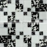 Black and White Color Crystal Glass Mosaic Tile of Bathroom(PMGA059)