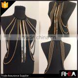 Hot Selling American Body Chain,Bib Black and Gold Chain Design Body Chain thumbnail-4
