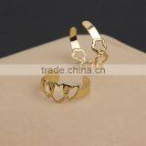 Women's Flower & Heart Shape Adjustable Finger Ring thumbnail-2