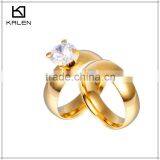 Hot Sale Low Price Couple Crystal Wedding Stainless Steel Rings thumbnail-1