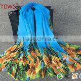 New Long Chiffon Lady Women's Scarf Wraps Shawl Stole Soft Scarves Royal Blue thumbnail-1