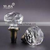 Zinc Base Polished Brass Antique Door Handles Crystal Glass Knob