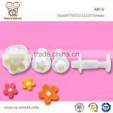 Fondant Blossom Shaped Plunger Cutter 4pcs Each Set