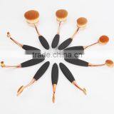 2017 Hot Sale 10pcs Cosmetic Brush Foundation Oval Makeup Brush Set thumbnail-1