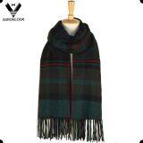 2017 Fashion New Unisex Acrylic Cashmere Brushed Stripe Plaid Scarf With Fringes thumbnail-3