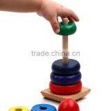 Wood Toy Montessori Piling Ring Rainbow Tower Tumbler Stacker Stack Up Kids Child Baby Classic Educational Toy thumbnail-2