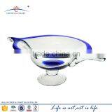 Hand Press Antique Decorative Colored Crystal Glass Fruit Bowl thumbnail-1
