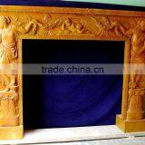 Brown Polished Marble Fireplace for Home Decoration thumbnail-5