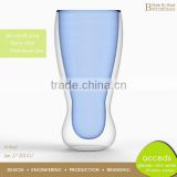 Novelty Blue Decorated Drinking Glass Cup