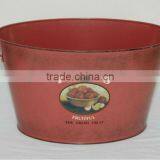 ZINC BUCKET BASKET TUB 2 HANDLES PINK / BLACK LAUNDRY KITCHEN STORAGE HOME USE thumbnail-1