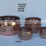 Aluminium Votive in Five Sizes With Hand Cut Patterns in Copper Finish Available in Other Finish Also thumbnail-1