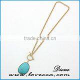 Natural Turquoise Colorful Stone Gemstone Pendant Women Irregular Necklace thumbnail-3