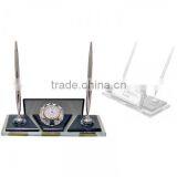 JINGYAGE Office Table Set Crystal Pen Holder Set With Clock thumbnail-1