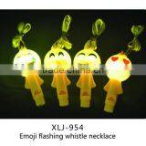 Whistle Pendant Chunky Fancy Flashing Plastic Emoji Necklace thumbnail-2