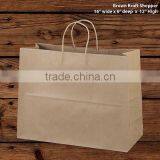 Brown Paper Shopping Bags With Rope Style Handles 16"x6"x12" thumbnail-1
