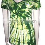 T-Shirt Women Cotton Mix Lycra Tie-dye With Frog thumbnail-1