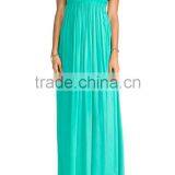 Sexy ladies sleeveless backless cut out back elastic plus size smocked pleated boho chiffon long maxi dresses for holiday