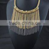 Baroque Style Metal Chain Tassel Ethnic Necklace Jewelry for Women thumbnail-2