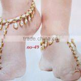 GOLD Tone Tcrystal Beads PAYAL Anklets Toe Ring Barefoot Sandal thumbnail-1