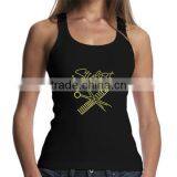 Custom Women's Jogging Cotton/Spandex Black Singlet thumbnail-1