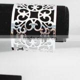 Trendy Gold Plated Iron Open End Cuff Hollow Flower Bangle Bracelets for Ladies thumbnail-4