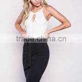 Bulk Price Fashion Design Ribbed Bodycon Midi Skirt For Women With Black Tied Front Fashionable Clothes thumbnail-6