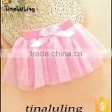 baby pink solid color tutu children dance wear cloting girls skirts pettiskirts with bow
