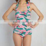 Wholesale Sale 2017 Sexy Girl Printed One Piece Swimsuit