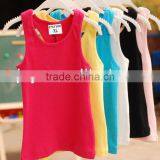 Multi Color Children's Singlet Rib Cotton Blank Vest Tank Tops thumbnail-3
