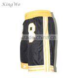 Mens Cheap Black and Yellow Applique Team Numbers Basketball Shorts Design thumbnail-2