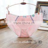 Women New Cotton Underwear Candy Pure Color Wholesale Bowknot Pure Cotton Briefs Panty thumbnail-3