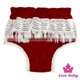 Kids Breathable Cotton Clothes Plain Color Lace Tassles Newborn Baby Size Diaper Infant Beach Shorts thumbnail-1