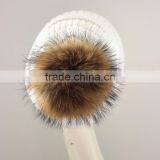 Myfur Wholesale Custom Made Real Fur Pom Winter Hat Women Fur Ball Knit Hat thumbnail-3