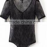 Runwaylover 138 Europe Style 2017 Ladies Sexy Lace Transparent Bodysuits thumbnail-2