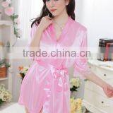 Sexy Women Kimono Babydoll Lingerie Underwear Sleepwear Pink thumbnail-3