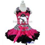 Halloween Zebra Hot Pink Black Pettiskirt Pirate Tank Top 2pc Party Dress 1-7Y thumbnail-1