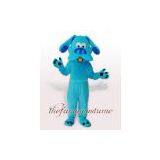 Fur Blue Dog Mascot Costume Christmas Party Dress